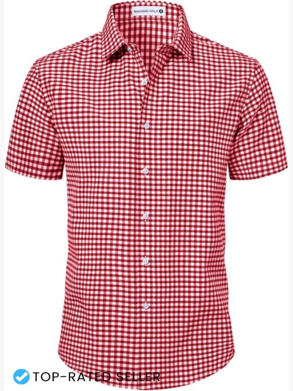 Mens Short Sleeve Plaid Button Down Shirt Regular Fit Casual Dress Shirt